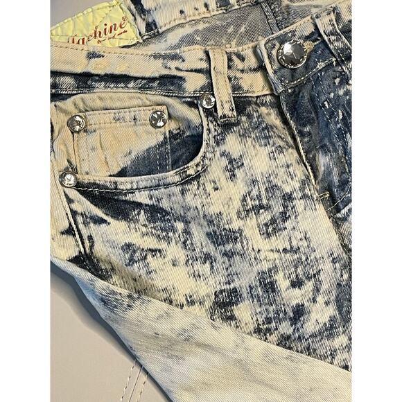 Y2K Bleached Denim Rhinestone Embellished Jeans size 29 - Picture 6 of 6